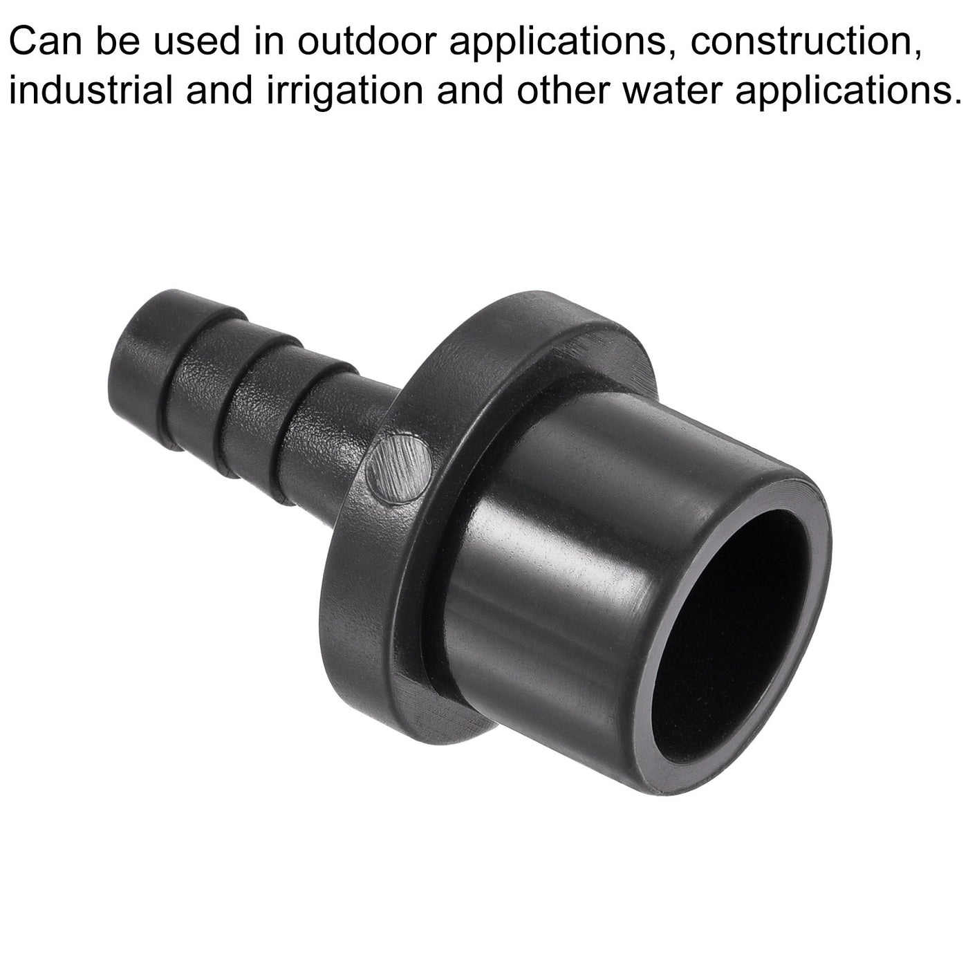 Harfington PVC Pipe Fitting 8mm Barbed x 20mm OD Spigot Straight Hose Connector Black