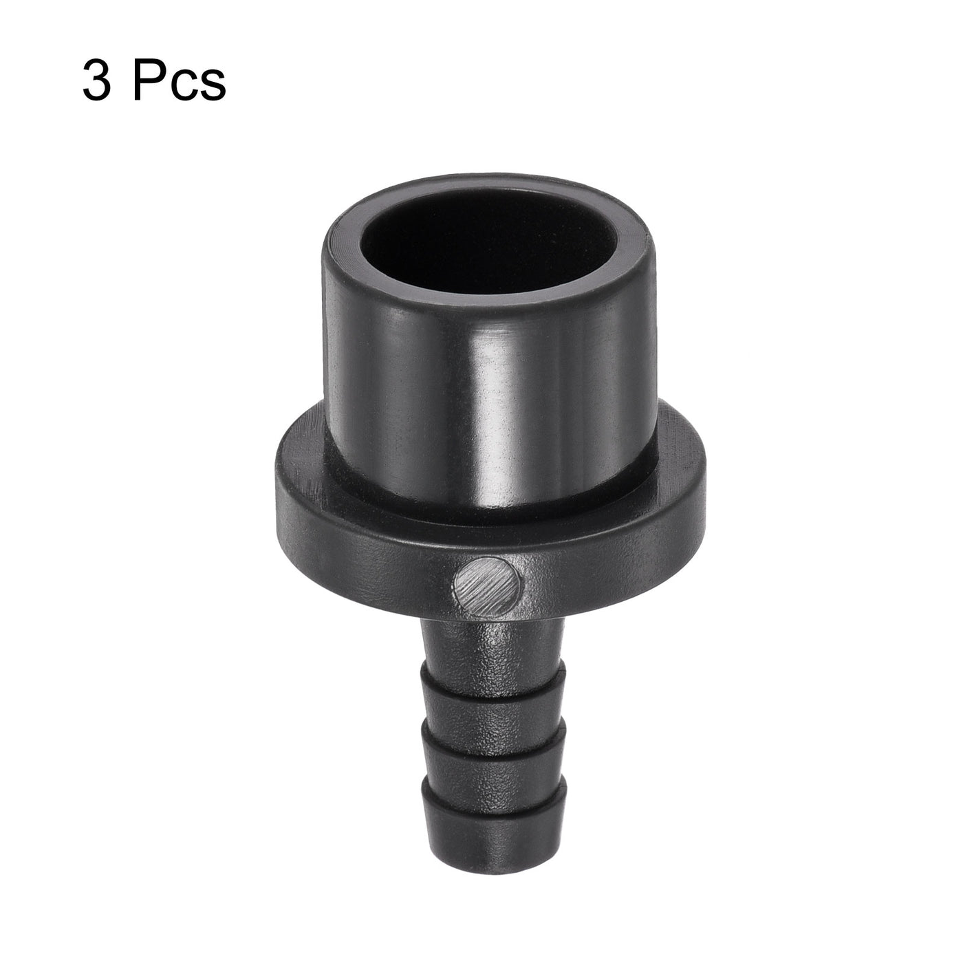 Harfington 3Pcs PVC Pipe Fitting 8mm Barbed x 20mm OD Spigot Straight Hose Connector Black