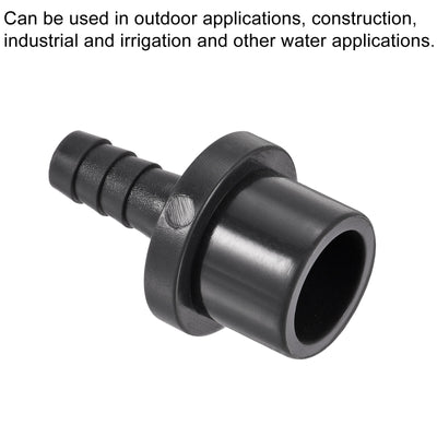 Harfington 3Pcs PVC Pipe Fitting 8mm Barbed x 20mm OD Spigot Straight Hose Connector Black