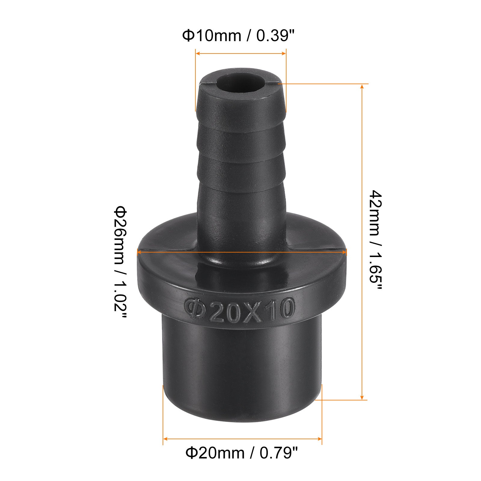 2Pcs PVC Pipe Fitting 10mm Barbed x 20mm OD Spigot Straight Hose ...