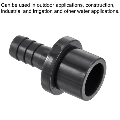 Harfington 3Pcs PVC Pipe Fitting 10mm Barbed x 20mm OD Spigot Straight Hose Connector Black