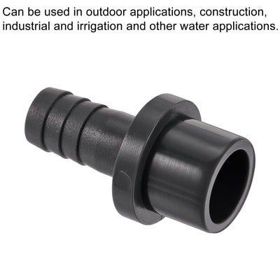 Harfington PVC Pipe Fitting 12mm Barbed x 20mm OD Spigot Straight Hose Connector Black