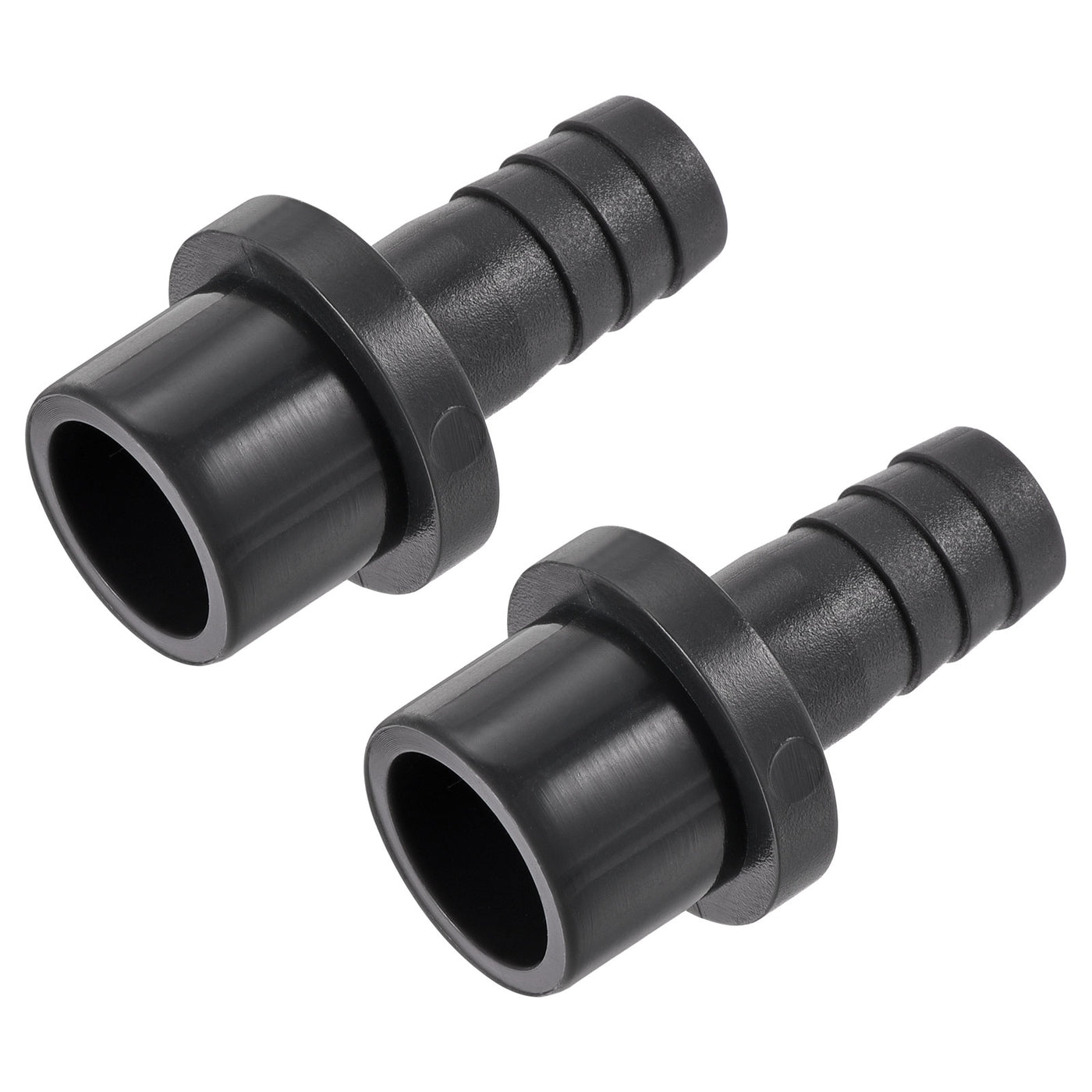 Harfington 2Pcs PVC Pipe Fitting 12mm Barbed x 20mm OD Spigot Straight Hose Connector Black