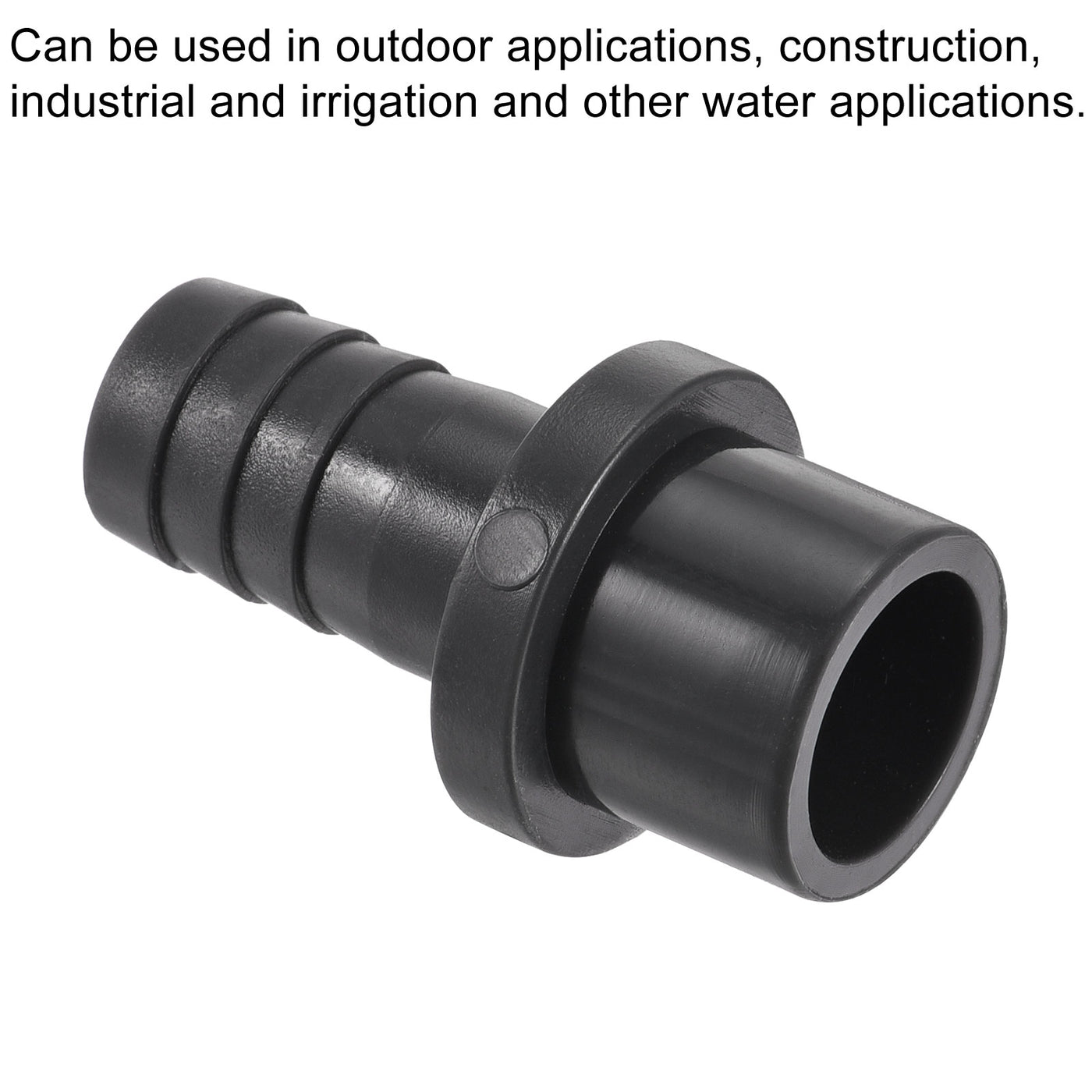 Harfington 3Pcs PVC Pipe Fitting 14mm Barbed x 20mm OD Spigot Straight Hose Connector Black