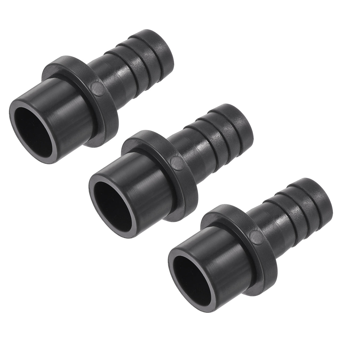 Harfington 3Pcs PVC Pipe Fitting 14mm Barbed x 20mm OD Spigot Straight Hose Connector Black