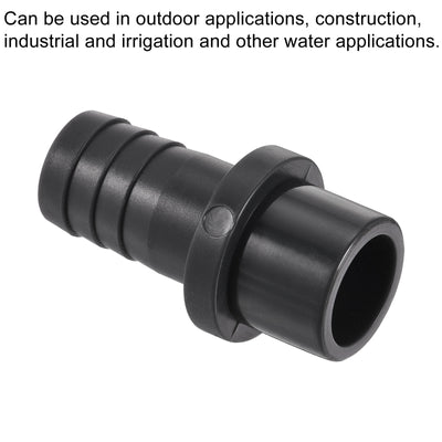 Harfington 2Pcs PVC Pipe Fitting 16mm Barbed x 20mm OD Spigot Straight Hose Connector Black