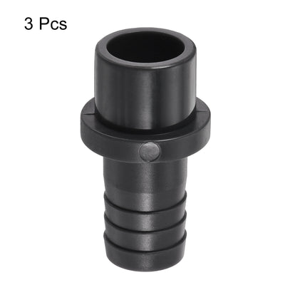 Harfington 3Pcs PVC Pipe Fitting 16mm Barbed x 20mm OD Spigot Straight Hose Connector Black