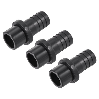 Harfington 3Pcs PVC Pipe Fitting 16mm Barbed x 20mm OD Spigot Straight Hose Connector Black