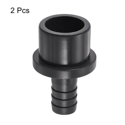 Harfington 2Pcs PVC Pipe Fitting 12mm Barbed x 25mm OD Spigot Straight Hose Connector Black