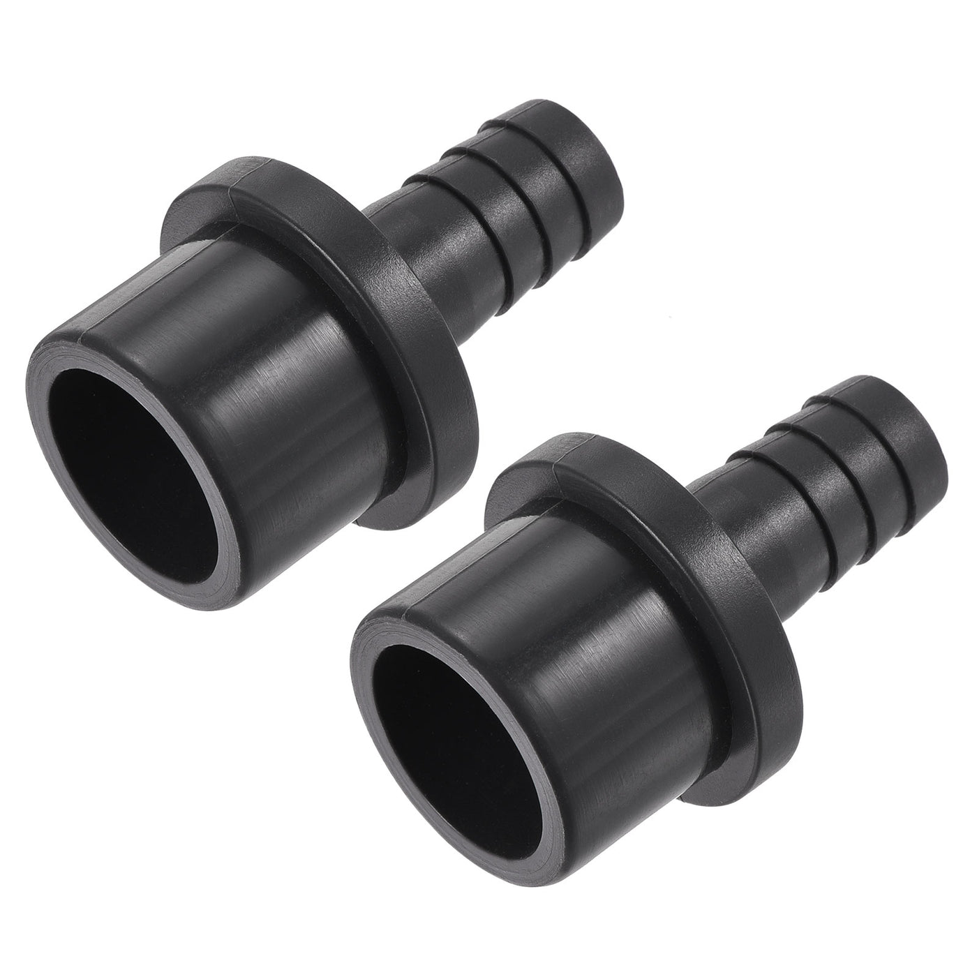 Harfington 2Pcs PVC Pipe Fitting 12mm Barbed x 25mm OD Spigot Straight Hose Connector Black