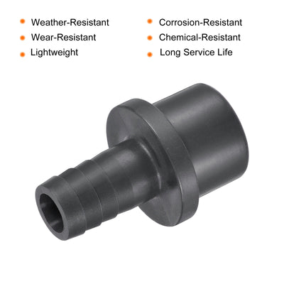 Harfington PVC Pipe Fitting 14mm Barbed x 25mm OD Spigot Straight Hose Connector Black