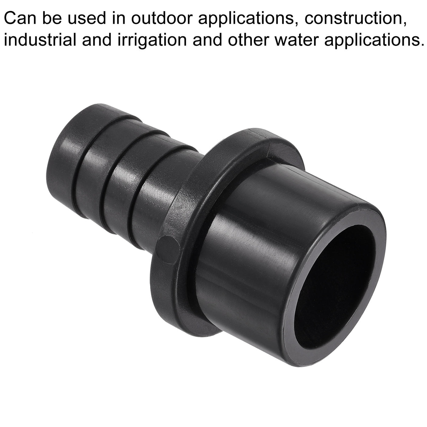 Harfington 2Pcs PVC Pipe Fitting 16mm Barbed x 25mm OD Spigot Straight Hose Connector Black