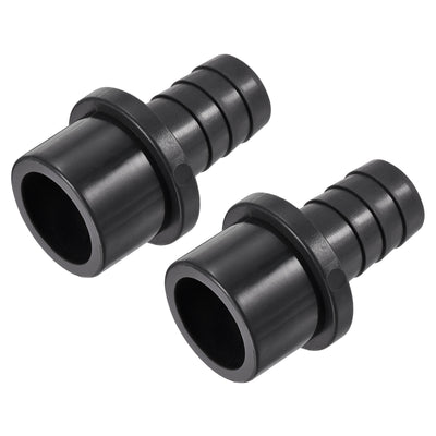 Harfington 2Pcs PVC Pipe Fitting 16mm Barbed x 25mm OD Spigot Straight Hose Connector Black