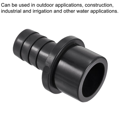 Harfington 3Pcs PVC Pipe Fitting 16mm Barbed x 25mm OD Spigot Straight Hose Connector Black