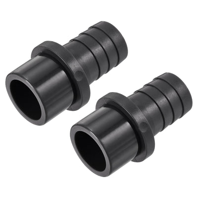 Harfington 2Pcs PVC Pipe Fitting 20mm Barbed x 25mm OD Spigot Straight Hose Connector Black