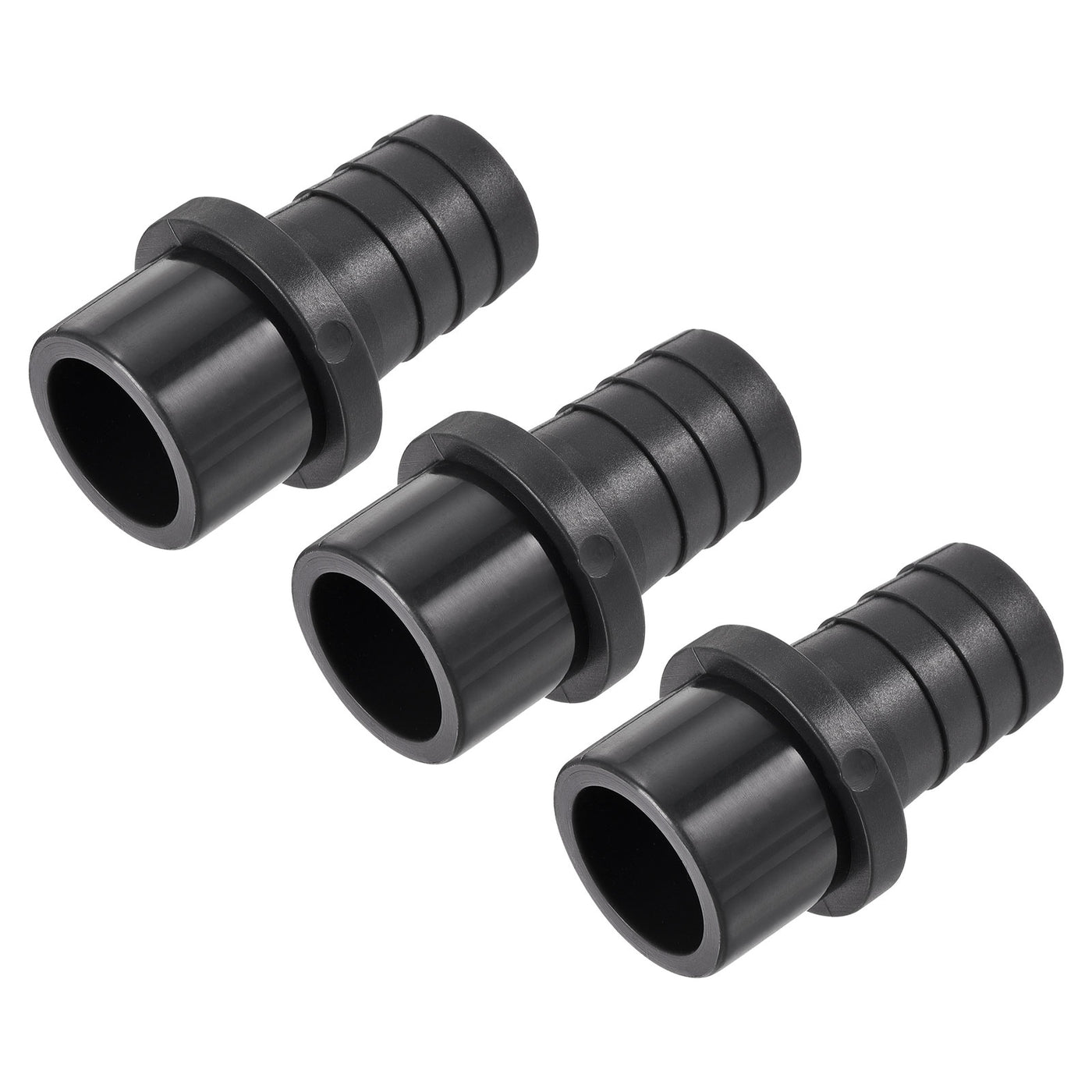 Harfington 3Pcs PVC Pipe Fitting 20mm Barbed x 25mm OD Spigot Straight Hose Connector Black
