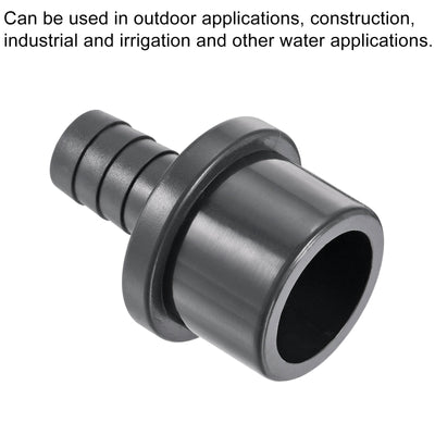 Harfington PVC Pipe Fitting 16mm Barbed x 32mm OD Spigot Straight Hose Connector Black