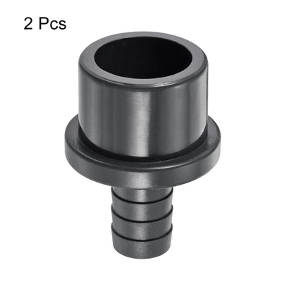 Harfington 2Pcs PVC Pipe Fitting 16mm Barbed x 32mm OD Spigot Straight Hose Connector Black