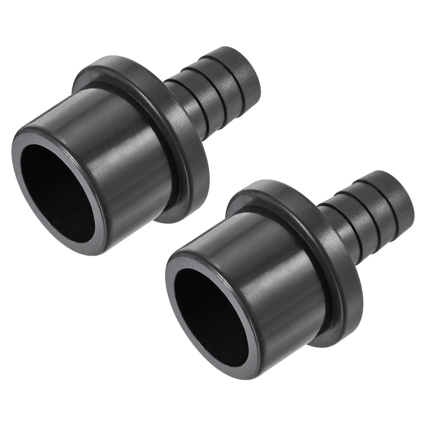 Harfington 2Pcs PVC Pipe Fitting 16mm Barbed x 32mm OD Spigot Straight Hose Connector Black