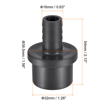 Harfington 3Pcs PVC Pipe Fitting 16mm Barbed x 32mm OD Spigot Straight Hose Connector Black