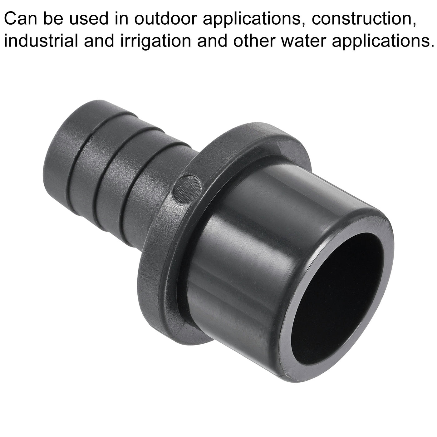 Harfington PVC Pipe Fitting 20mm Barbed x 32mm OD Spigot Straight Hose Connector Black