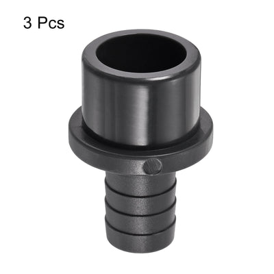 Harfington 3Pcs PVC Pipe Fitting 20mm Barbed x 32mm OD Spigot Straight Hose Connector Black