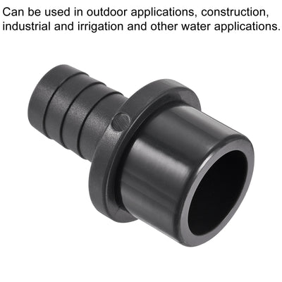 Harfington 3Pcs PVC Pipe Fitting 20mm Barbed x 32mm OD Spigot Straight Hose Connector Black