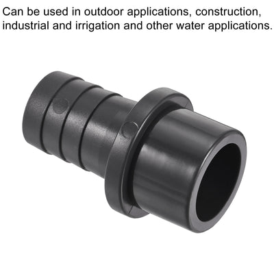 Harfington PVC Pipe Fitting 25mm Barbed x 32mm OD Spigot Straight Hose Connector Black
