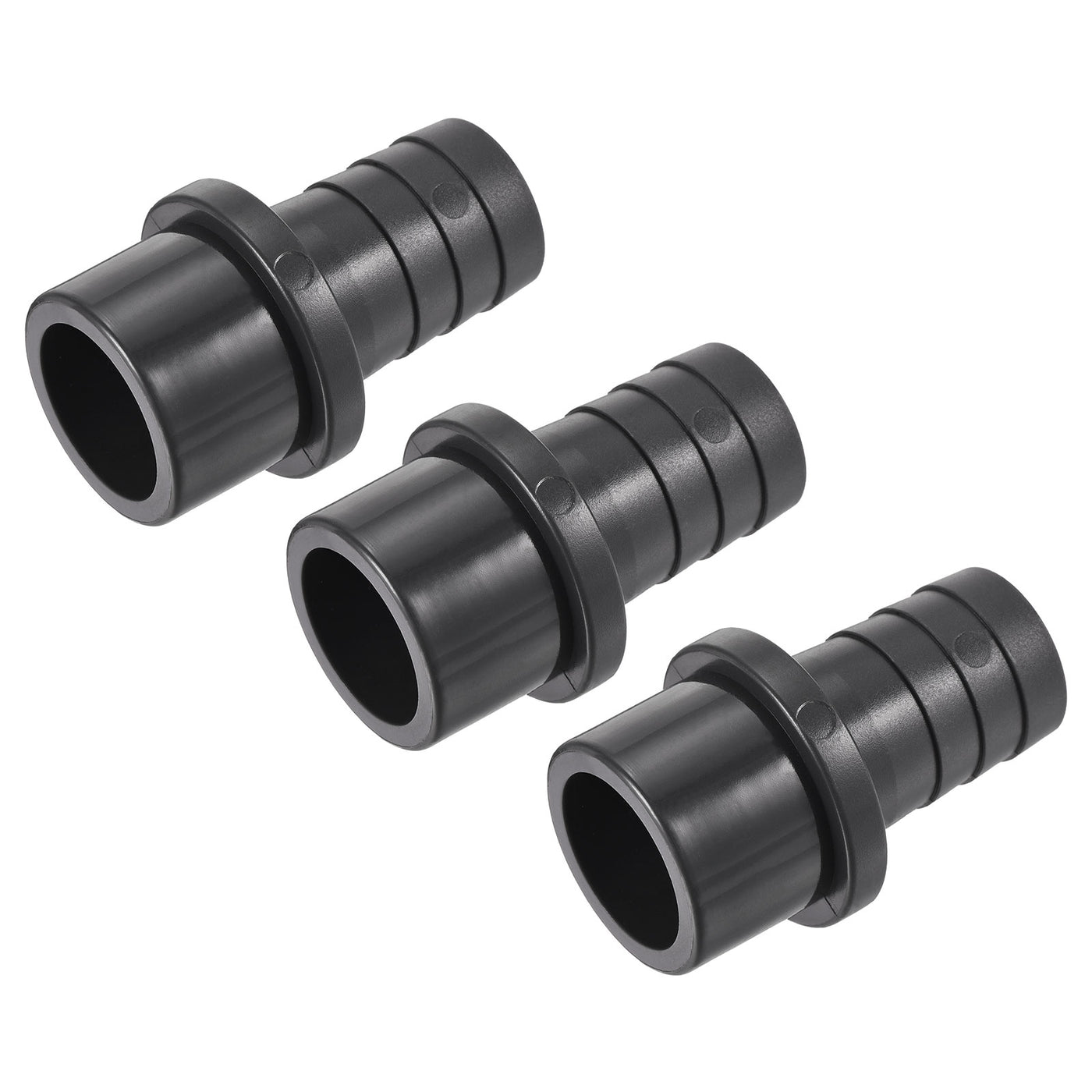 Harfington 3Pcs PVC Pipe Fitting 25mm Barbed x 32mm OD Spigot Straight Hose Connector Black