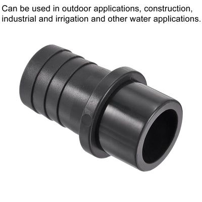 Harfington PVC Pipe Fitting 30mm Barbed x 32mm OD Spigot Straight Hose Connector Black