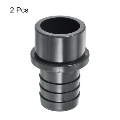 Harfington 2Pcs PVC Pipe Fitting 32mm Barbed x 40mm OD Spigot Straight Hose Connector Black