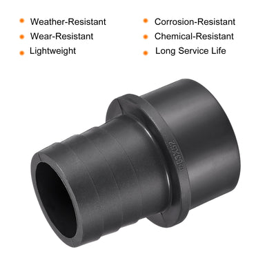 Harfington PVC Pipe Fitting 52mm Barbed x 63mm OD Spigot Straight Hose Connector Black