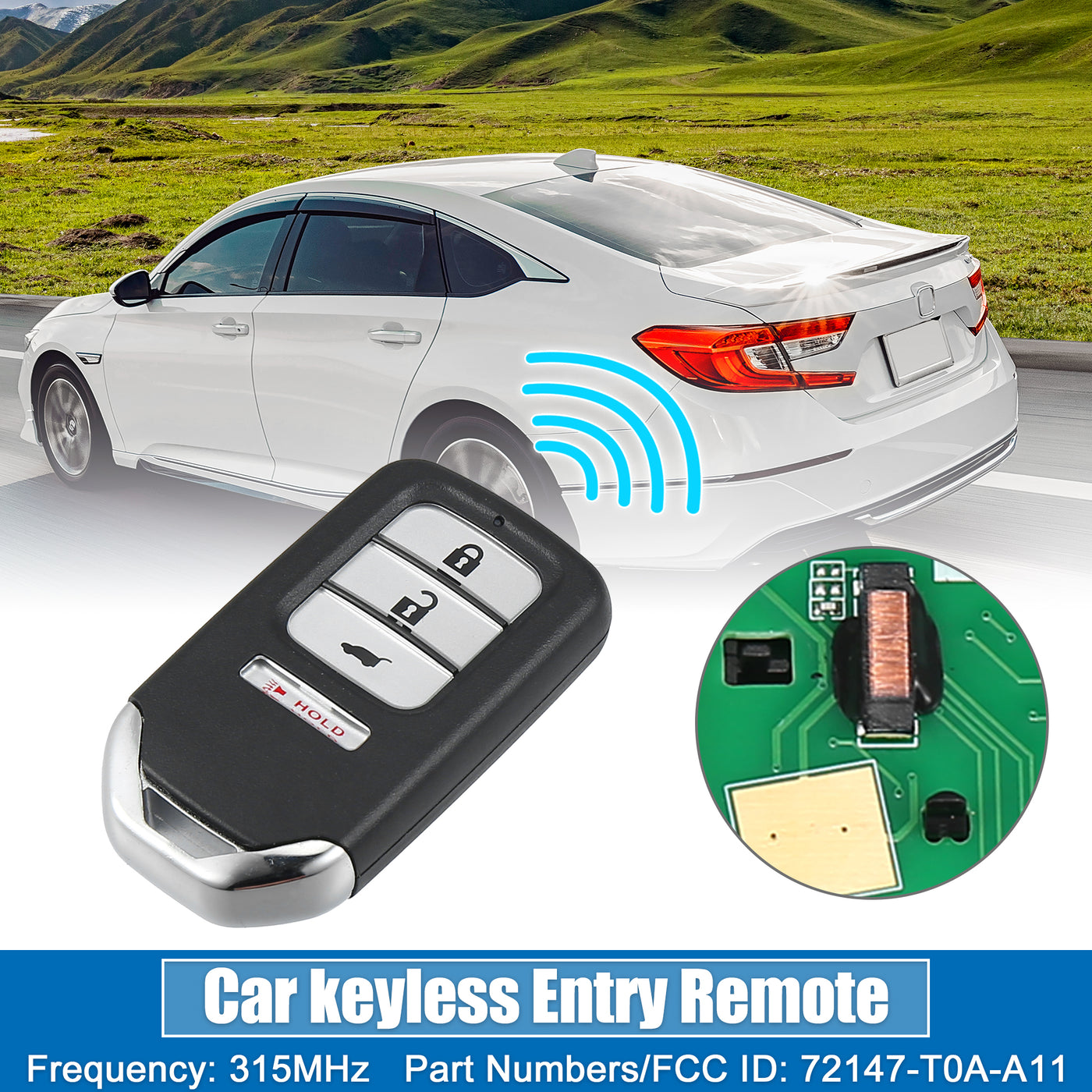 X AUTOHAUX 4 Button Car Keyless Entry Remote Control Replacement Key Fob Proximity Smart Fob ACJ932HK1210A for Honda CR-V 2015-2016 314MHz 47 Chip