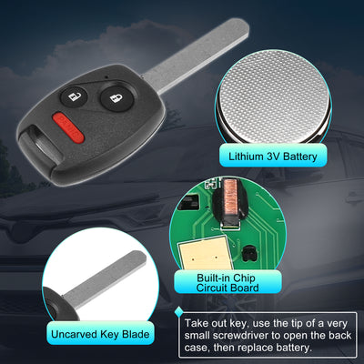 Harfington 313.8MHz MLBHLIK-1T Replacement Smart Proximity Keyless Entry Remote Key Fob for Honda CR-V CR-Z Fit Insight Accord Crosstour 3 Buttons with Door Key 46 Chip