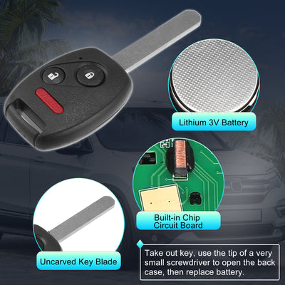 Harfington 433MHz CWTWB1U545 Replacement Smart Proximity Keyless Entry Remote Key Fob for Honda Pilot 2005-2008 3 Buttons with Door Key 46 Chip Uncut Car Ignition Key Fob
