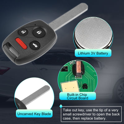 Harfington 313.8MHz KR55WK49308 Replacement Smart Proximity Keyless Entry Remote Key Fob for Honda Accord Sedan 4 Door 2008-2012 4 Buttons with Door Key 46 Chip