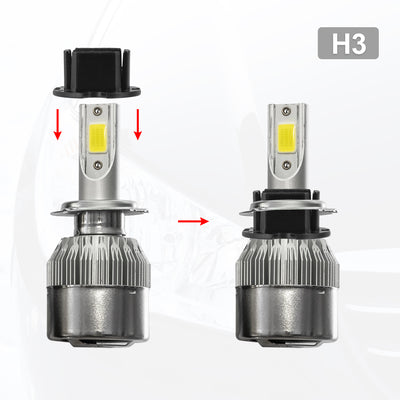 Harfington 2pcs H3 LED Headlight Adapter Base Bulb Sockets Retainer Holder Universal for Car Black