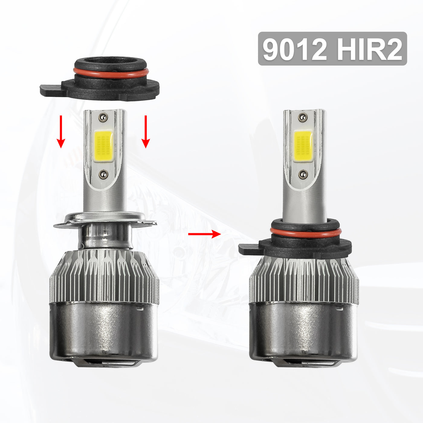 X AUTOHAUX 2pcs 9012 HIR2 LED Headlight Adapter Base Bulb Sockets Retainer Holder Universal for Car Black