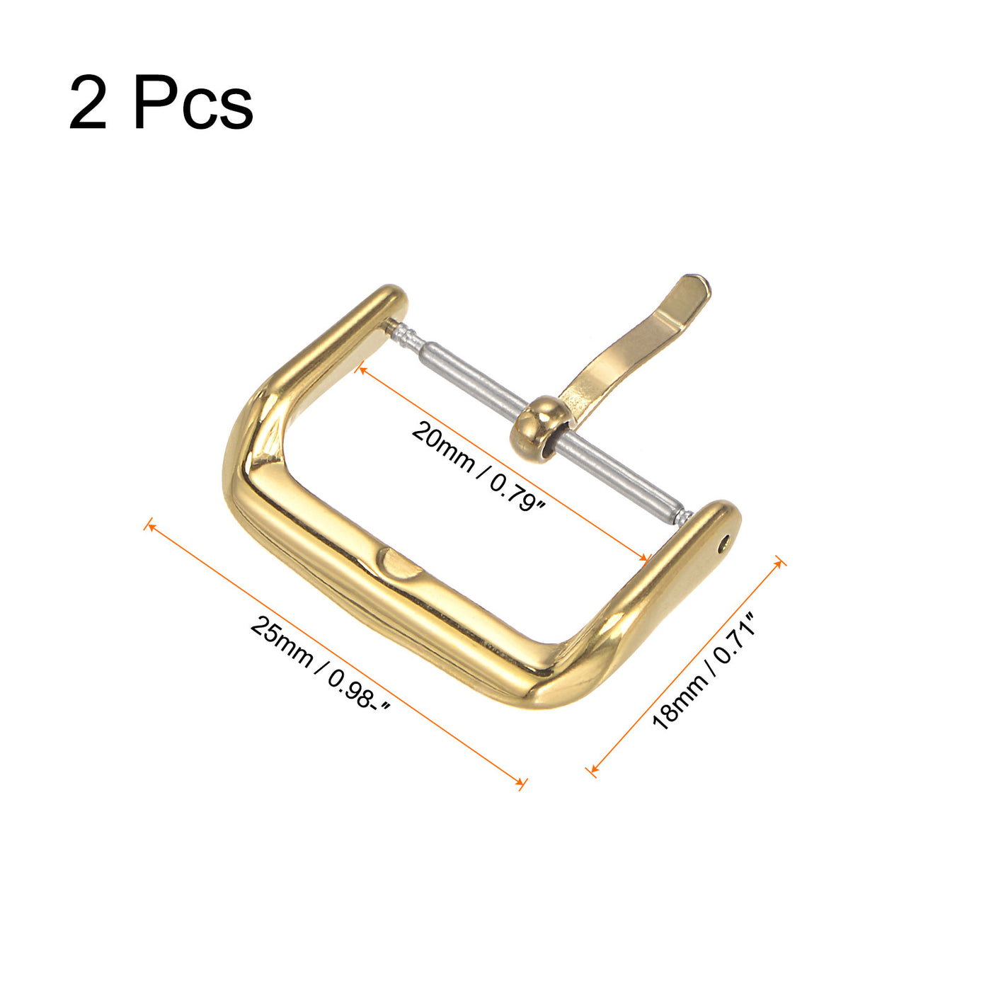 Uxcell Uxcell Watch SUS316 Polished PVD Buckle, Gold Tone for 12mm Width Watch Bands 2 Pcs