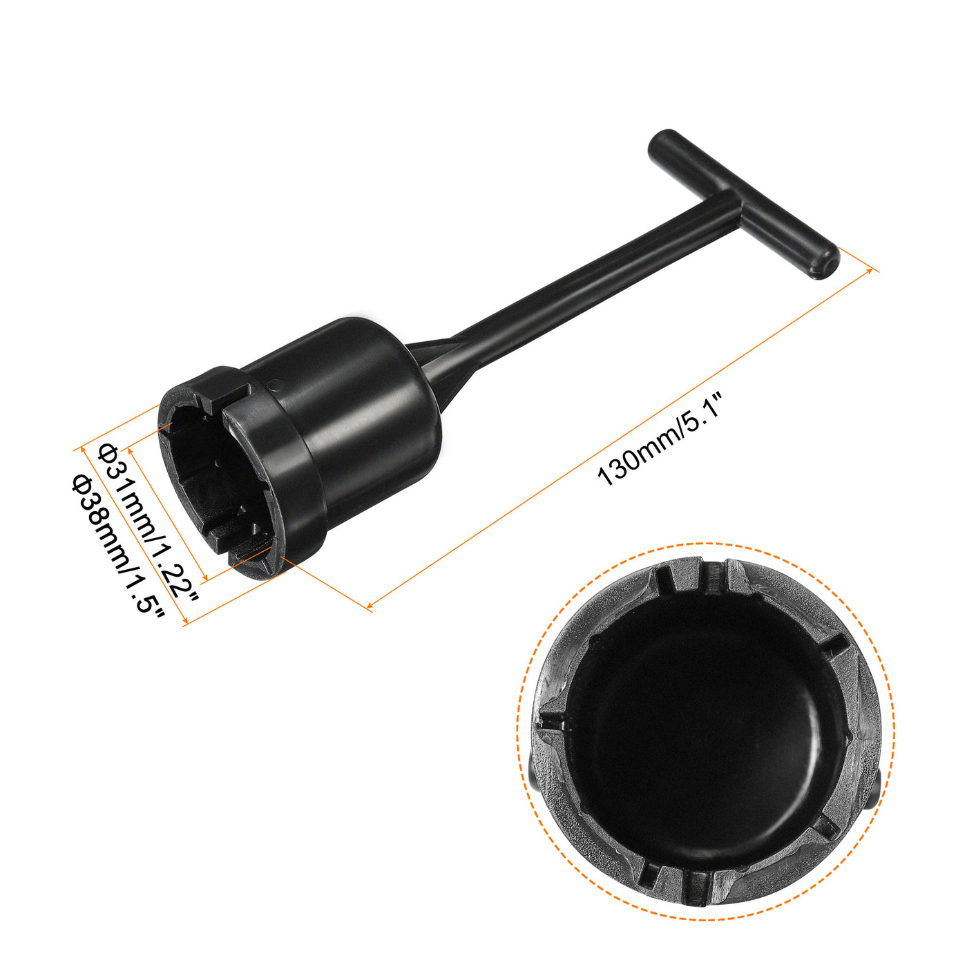 Harfington E12 Shade Ring Removal Tool T Type 31mm Dia Light Replacing Accessories Black Plastic, Pack of 3