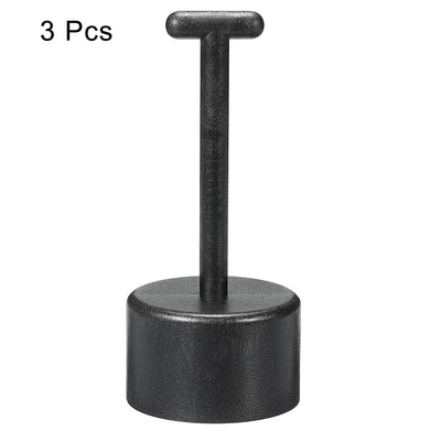 Harfington 6 Teeth E26/E27 Socket Ring Removal Tool T Type for Medium Base, Light Replacing Accessories Black Plastic, Pack of 3