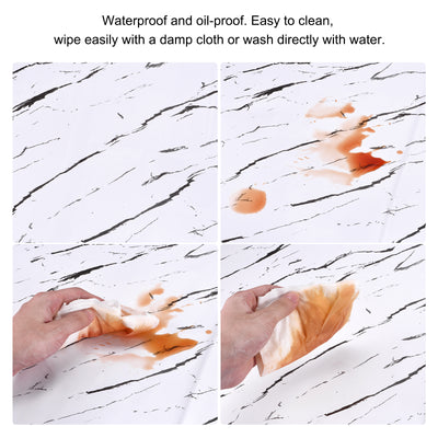 Harfington Uxcell Marble Contact Paper, 600x1000mm PVC Sticky Wallpaper Black Stripe 4pcs