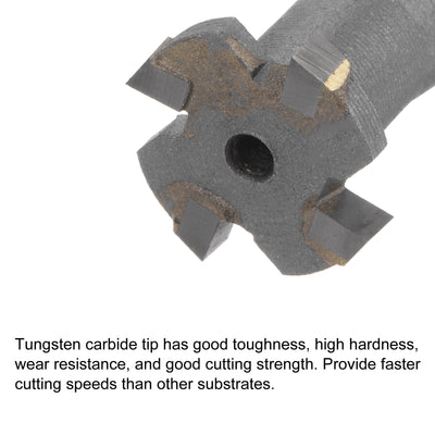 Harfington Uxcell 3mm Depth 16mm Cutting Dia 10mm Shank Carbide Tip 4 Flute T-Slot Milling Cutter