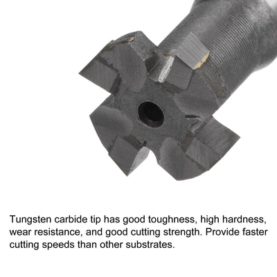 Harfington Uxcell 4mm Depth 16mm Cutting Dia 10mm Shank Carbide Tip 4 Flute T-Slot Milling Cutter