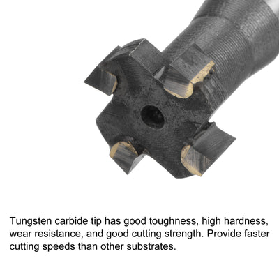 Harfington Uxcell 5mm Depth 16mm Cutting Dia 10mm Shank Carbide Tip 4 Flute T-Slot Milling Cutter