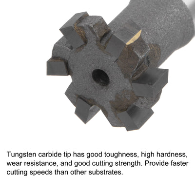 Harfington Uxcell 5mm Depth 20mm Cutting Dia 12mm Shank Carbide Tip 6 Flute T-Slot Milling Cutter