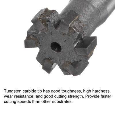 Harfington Uxcell 6mm Depth 20mm Cutting Dia 12mm Shank Carbide Tip 6 Flute T-Slot Milling Cutter