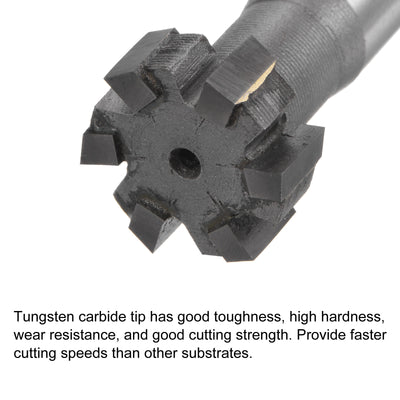 Harfington Uxcell 8mm Depth 20mm Cutting Dia 12mm Shank Carbide Tip 6 Flute T-Slot Milling Cutter