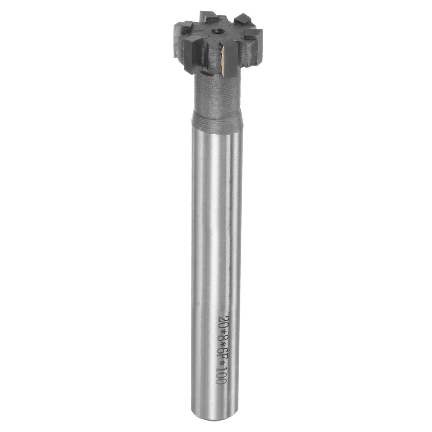 uxcell Uxcell 8mm Depth 20mm Cutting Dia 12mm Shank Carbide Tip 6 Flute T-Slot Milling Cutter