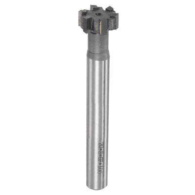 Harfington Uxcell 8mm Depth 20mm Cutting Dia 12mm Shank Carbide Tip 6 Flute T-Slot Milling Cutter